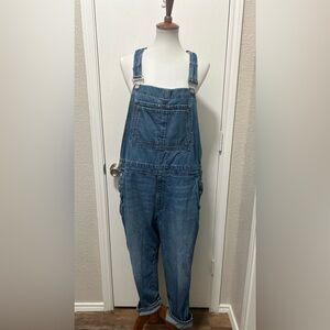 Gap Denim Overalls Size XL Blue Wash Straight Leg 90s Inspired Vintage Style